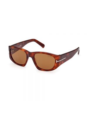 Okulary przeciwsłoneczne skinny fit Tom Ford brązowe