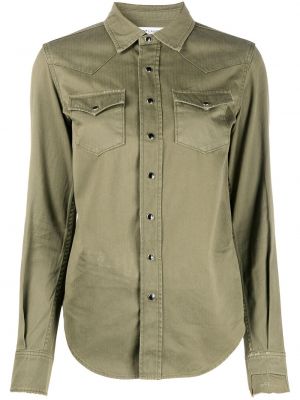 Camisa con botones manga larga Saint Laurent verde