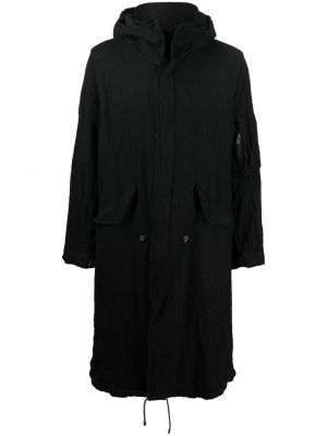 Μάλλινος μπουφάν παρκά Yohji Yamamoto μαύρο