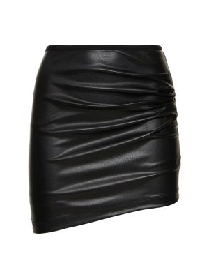 Kožená sukňa z ekologickej kože Helmut Lang čierna