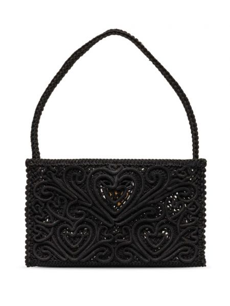 Nėriniuota rankinė su viršutine rankena Dolce & Gabbana Pre-owned juoda