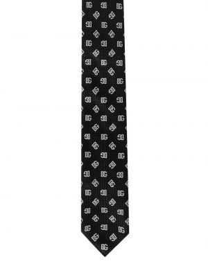 Žakarda zīda kaklasaite Dolce & Gabbana melns