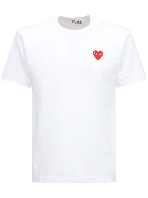 Camiseta de algodón de tela jersey Comme Des Garçons Play blanco