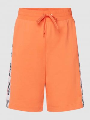 Dzianinowe szorty Moschino Swim + Underwear pomarańczowe