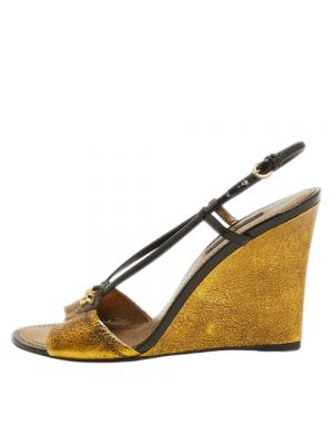 Sandały skórzane Louis Vuitton Vintage żółte