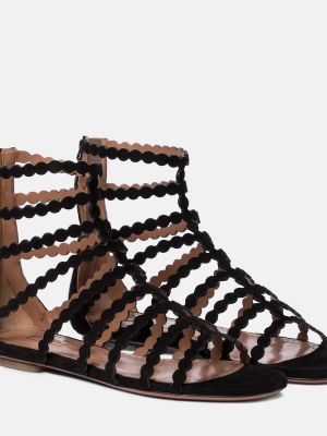 Semišové sandále Alaã¯a čierna