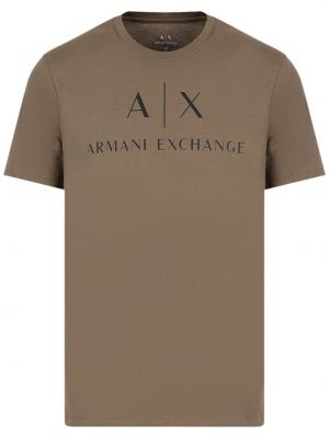 T-shirt con stampa Armani Exchange marrone