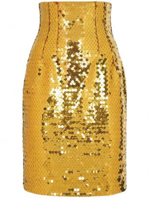 Φούστα με παγιέτες Dolce & Gabbana κίτρινο