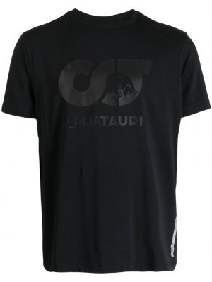 Kokvilnas t-krekls ar apdruku Alpha Tauri melns