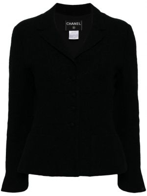 Tweed gombolt zakó Chanel Pre-owned fekete