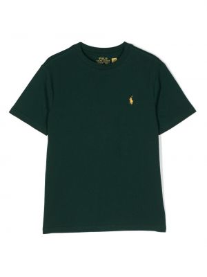 Puuvilla t-paita tytöille Ralph Lauren Kids vihreä