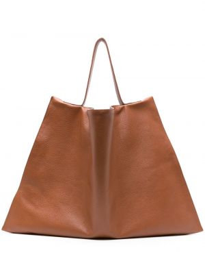 Kožená nákupná taška Tsatsas hnedá