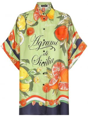 Camicia con stampa Dolce & Gabbana verde