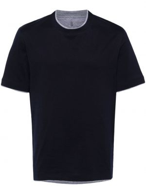 T-shirt en coton Brunello Cucinelli bleu