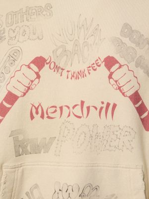 Bluza z kapturem z przetarciami bawełniana Mihara Yasuhiro biała