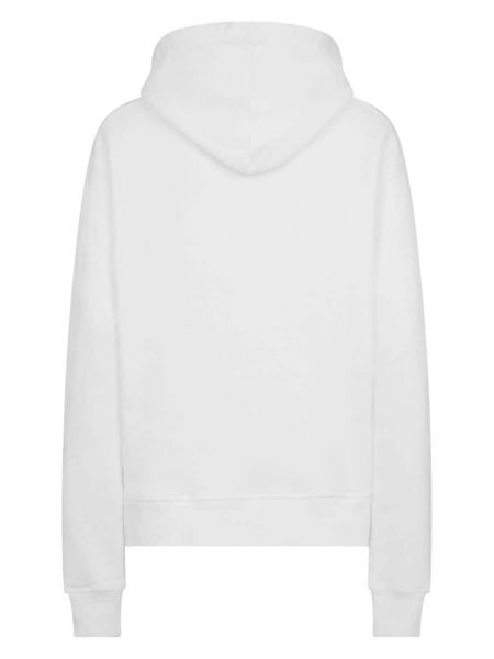 Raštuotas medvilninis džemperis su gobtuvu Dsquared2 balta
