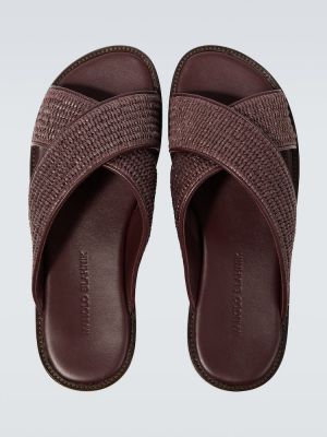 Sandale din piele Manolo Blahnik maro