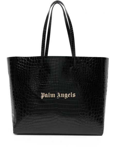 Applikation læder shopping bag Palm Angels sort