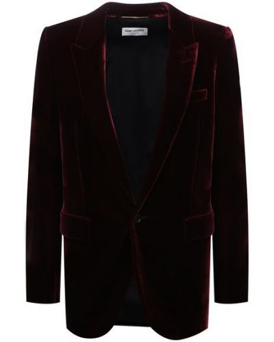 Бархатный пиджак Saint Laurent, бордовый
