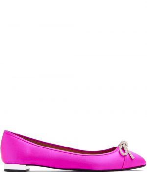 Ниски обувки с кристали Aquazzura розово