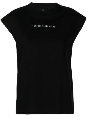 T-krekls ar apdruku Romeo Hunte melns