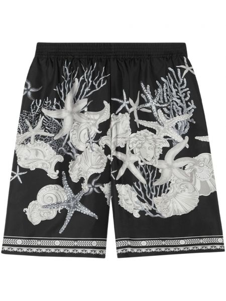 Shorts en soie Versace noir