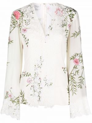 Trykt floral silke bluse Giambattista Valli