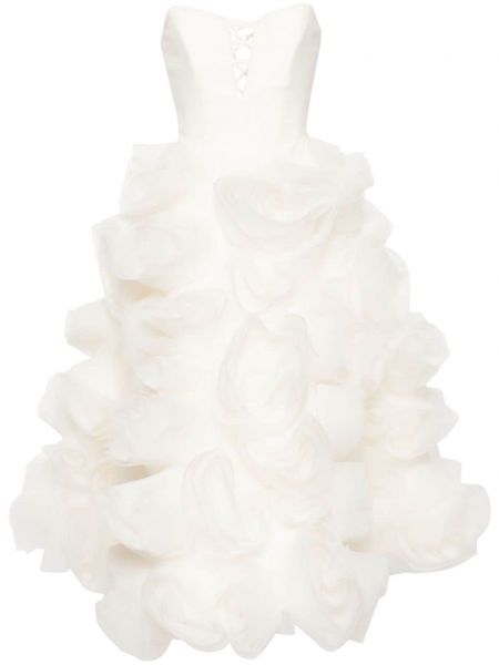 Φλοράλ κοκτέιλ φόρεμα Ana Radu λευκό