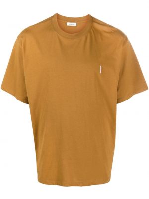 Bavlnené tričko s potlačou Sandro hnedá