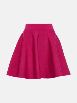 Vunena mini suknja Nina Ricci ružičasta