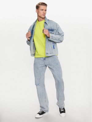Laza szabású kabát Karl Lagerfeld Jeans kék