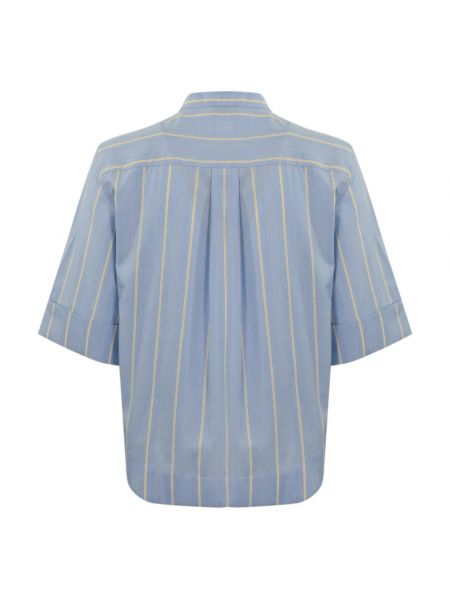 Camisa de algodón a rayas Fay azul