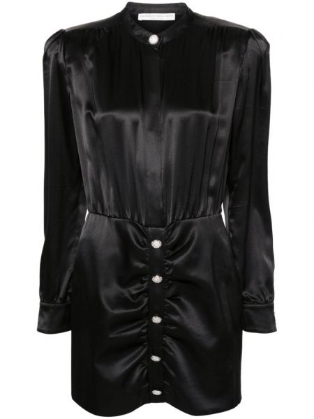 Svilena dolga obleka Alessandra Rich črna
