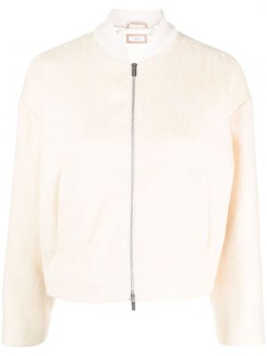 Giacca bomber con paillettes Peserico bianco
