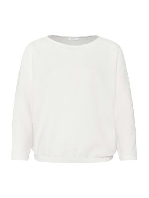 Jednofarebné priliehavé tričko s dlhými rukávmi Opus - biela