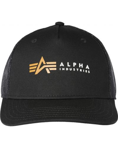 Шапка с козирки Alpha Industries черно