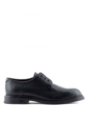 Кожени обувки в стил дерби с връзки с дантела Emporio Armani черно