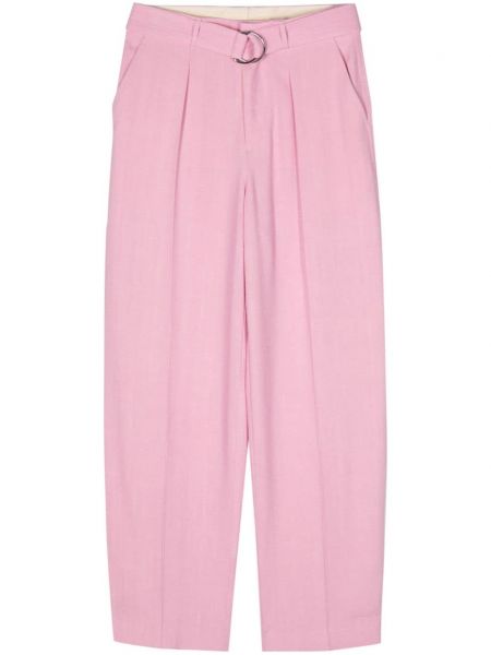Tvídové kalhoty Nanushka růžové