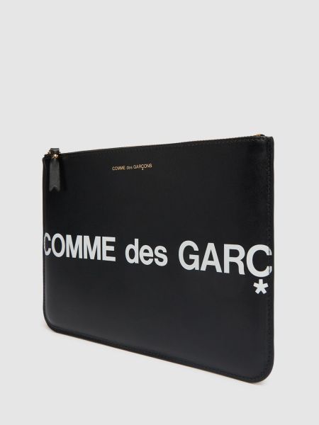 Maksi deri çanta Comme Des Garçons Wallet siyah