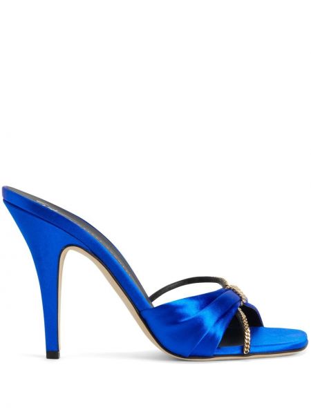 Sandale din satin Giuseppe Zanotti albastru