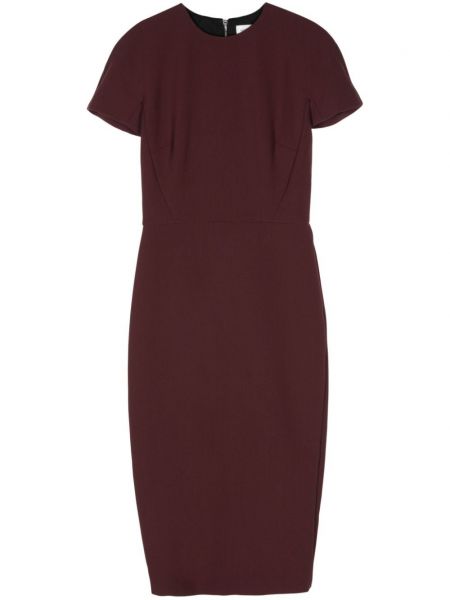 Krepový vlnený rovné šaty Victoria Beckham fialová
