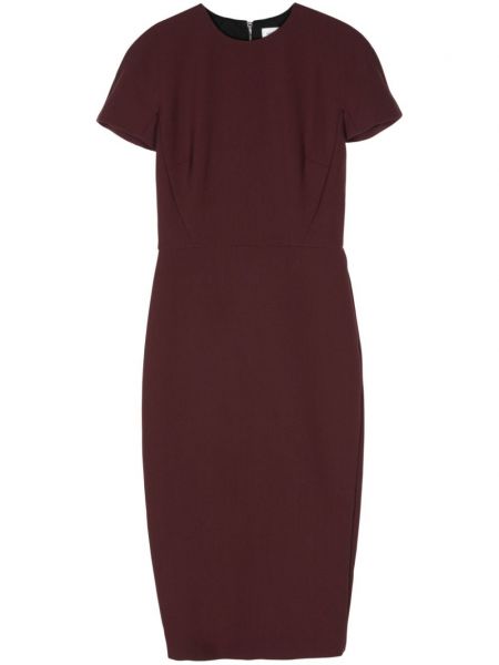 Robe droite en laine en crêpe Victoria Beckham violet