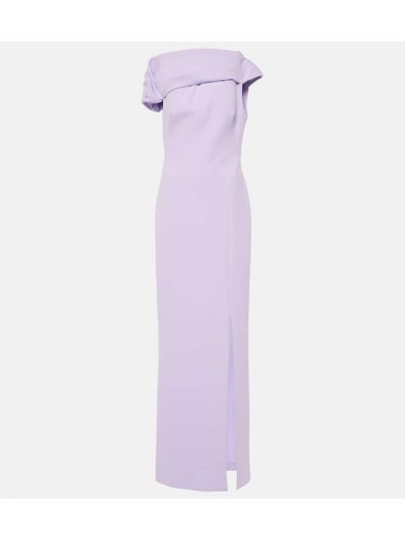 Robe longue en crêpe Safiyaa violet