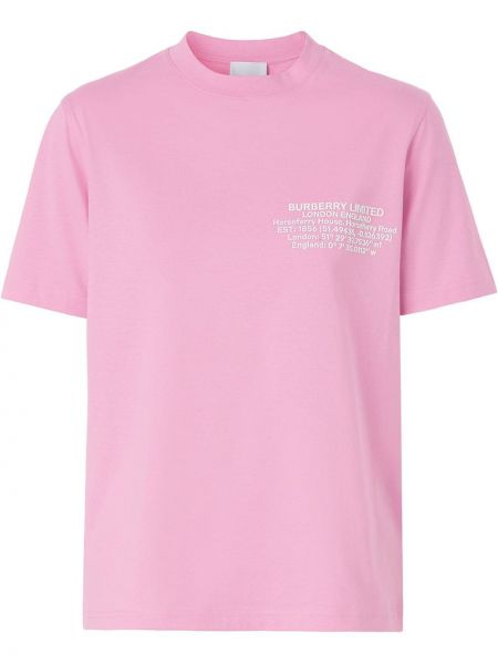 Camiseta con estampado Burberry rosa