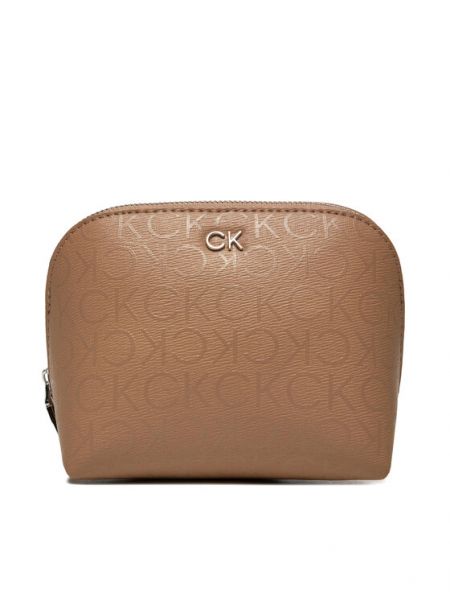 Kozmetička torbica Calvin Klein smeđa