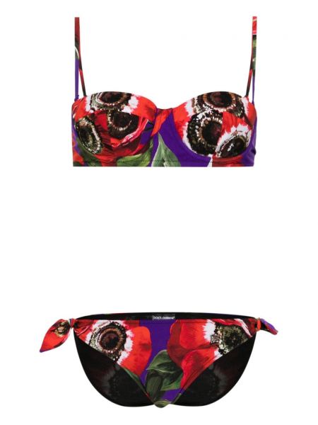 Bikini s printom Dolce & Gabbana ljubičasta