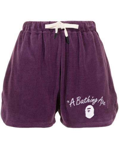 Pantalones cortos deportivos con bordado A Bathing Ape® violeta