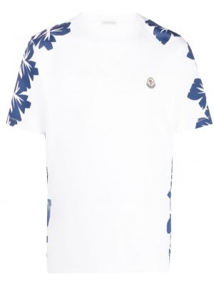 T-shirt med mönster i blommigt Moncler vit