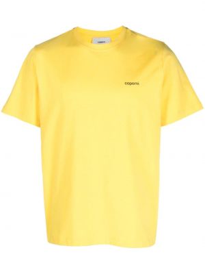 Koszulka bawełniana z nadrukiem Coperni żółta