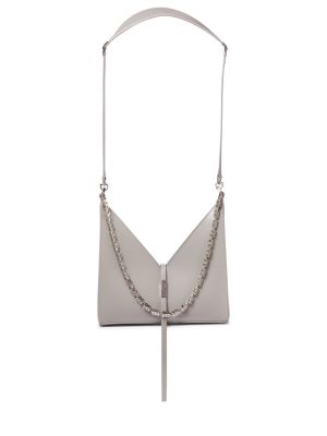 Kožená taška přes rameno Givenchy šedá